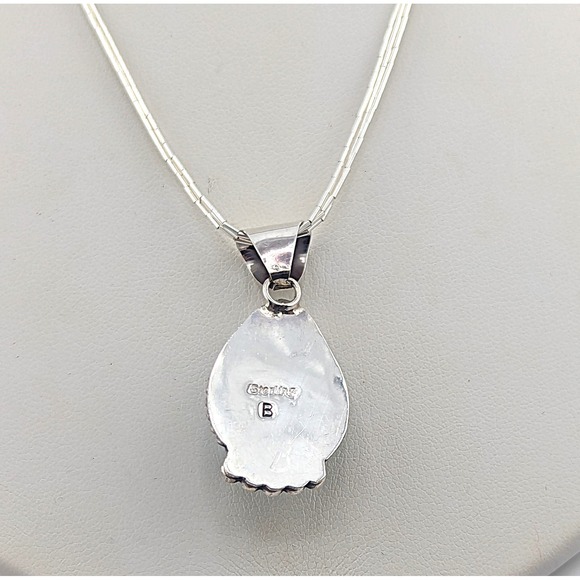 Authentic Navajo Necklace Blue Turquoise Pendant Native American Jewelry ** - Picture 8 of 10